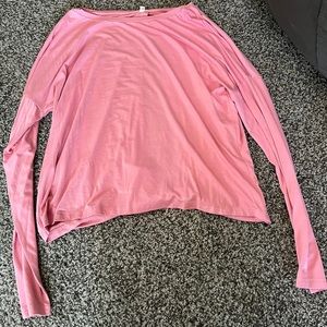 pink open back long sleeve
